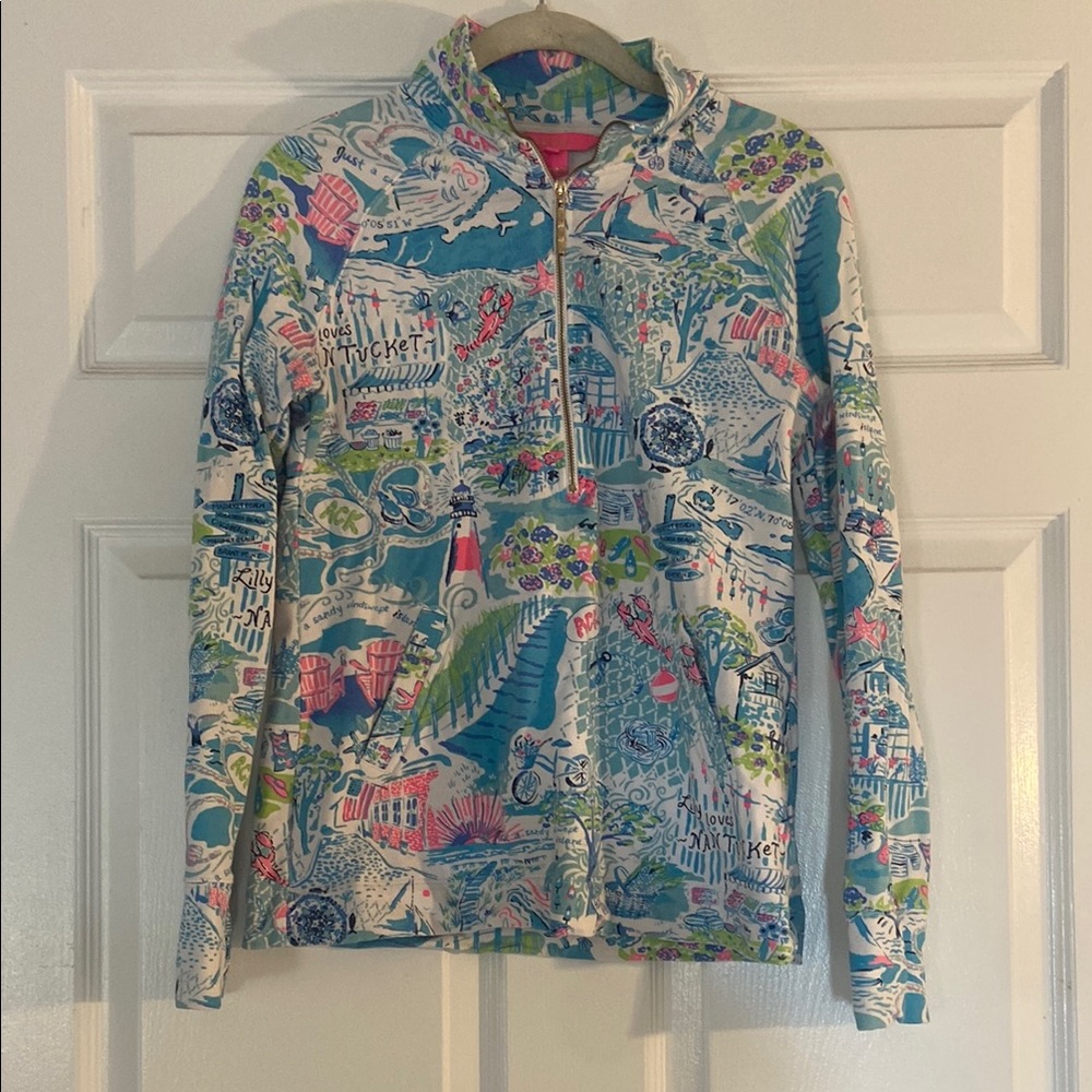 Lily Pulitzer Nantucket Print Quarter Zip